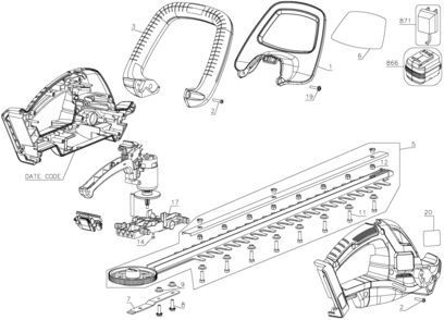 Part Location Diagram of 90597361-02 DeWALT BLADE SA